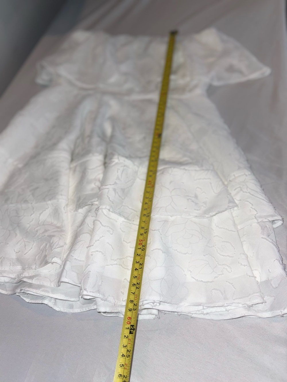Lulu's True Lover Strapless Floral White Tiered Ruffle Mini Dress Size Small - Picture 12 of 16